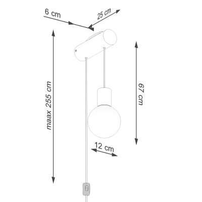 Wandleuchte LYSA G9 schwarz mit Schalter