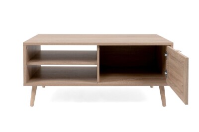 Couchtisch Malmö 55A - in Sonoma Eiche mit Bast-Dekor