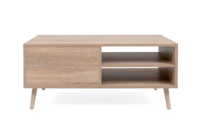 Couchtisch Malmö 55A - in Sonoma Eiche mit Bast-Dekor