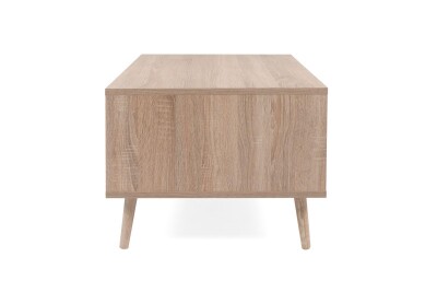 Couchtisch Malmö 55A - in Sonoma Eiche mit Bast-Dekor