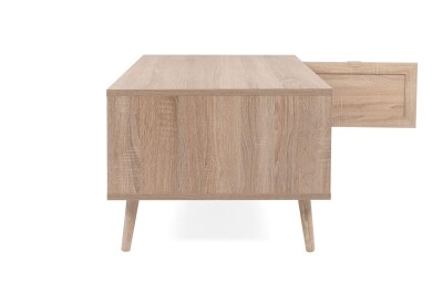 Couchtisch Malmö 55A - in Sonoma Eiche mit Bast-Dekor