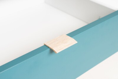 Highboard Lima 53 - Sonoma Eiche/Weiß/Grau/Petrol