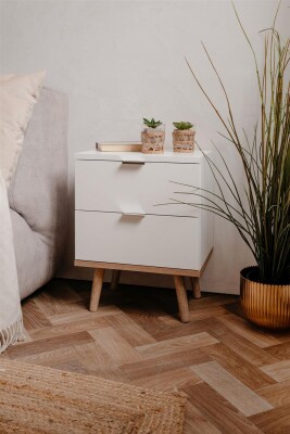 Nachttisch Helsinki 60 - Matt-Weiß