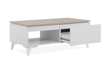 Couchtisch Gent 55C in Sandstein / weiß