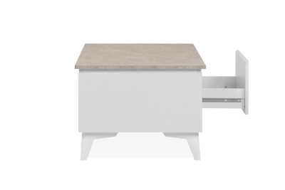 Couchtisch Gent 55C in Sandstein / weiß