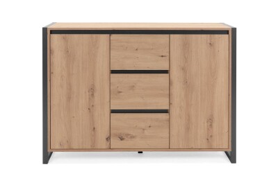 Kommode Portland 2 in Artisan Oak - Griffleiste mit Schrägkante