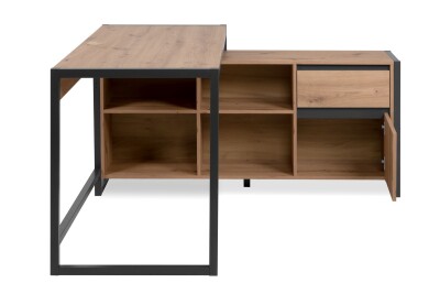 Schreibtisch Portland 37A in Artisan Oak / anthrazit - Eckschreibtisch