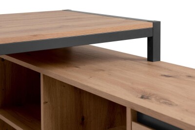 Schreibtisch Portland 37A in Artisan Oak / anthrazit - Eckschreibtisch