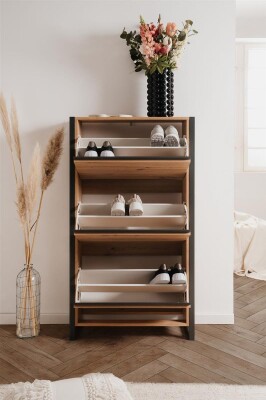 Schuhkipper Portland 49A in Dekor Artisan Oak / anthrazit