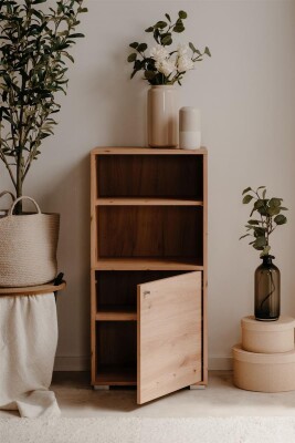 Regal Stockholm 20C in Artisan Oak - mit 2 Fächern und 1 Tür