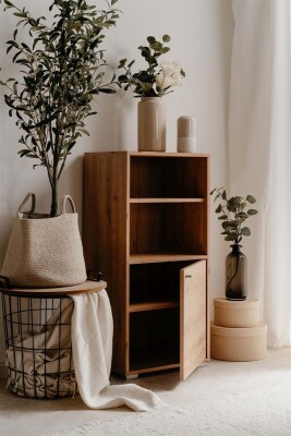 Regal Stockholm 20C in Artisan Oak - mit 2 Fächern und 1 Tür