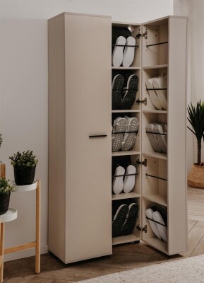 Schuhschrank Madrid 02A in Samt - mit Platz für bis zu 30 Paar Schuhe