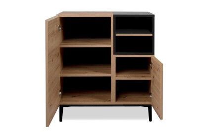 Kommode New Orleans 01A in Artisan Oak / Schwarz