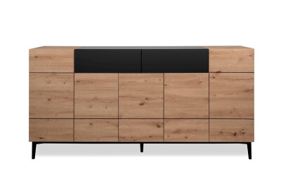 Sideboard New Orleans 51A in Artisan Oak / Schwarz