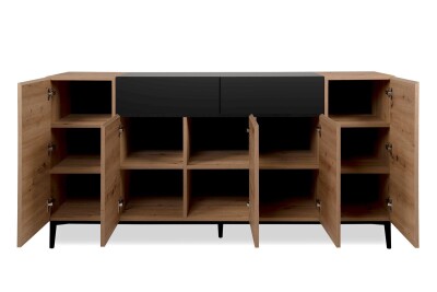 Sideboard New Orleans 51A in Artisan Oak / Schwarz