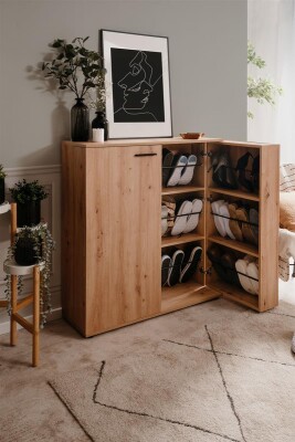 Schuhschrank Osaka 02A in Dekor Artisan Oak - bis zu 24 Paar Schuhe