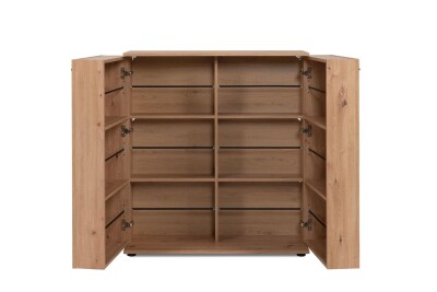 Schuhschrank Osaka 02A in Dekor Artisan Oak - bis zu 24 Paar Schuhe