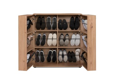 Schuhschrank Osaka 02A in Dekor Artisan Oak - bis zu 24 Paar Schuhe