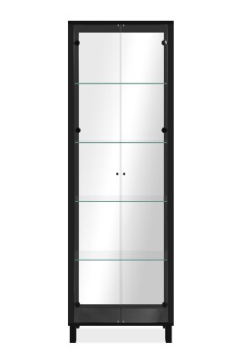 Vitrine Alva 52B  schwarz / Spiegel