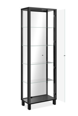 Vitrine Alva 52B  schwarz / Spiegel