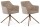 Stuhl 2er Set Riley 70A  Microfaser Vintage + Teddy beige / Holzoptik