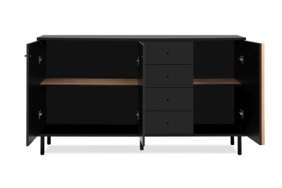Sideboard Milan 51C  schwarz / Dekor Artisan Oak