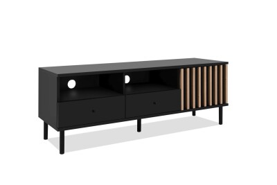 TV-Board Milan 56A  schwarz / Dekor Artisan Oak