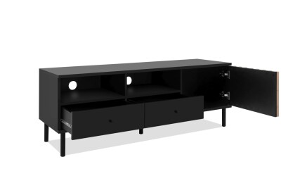 TV-Board Milan 56A  schwarz / Dekor Artisan Oak