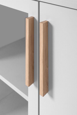 Sideboard Siena 51A in steingrau / Dekor Jackson Hickory