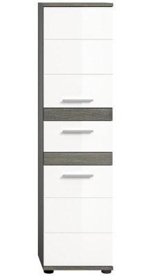 Breeze Standschrank  B/H/T 35x137x31 in Rauchsilber