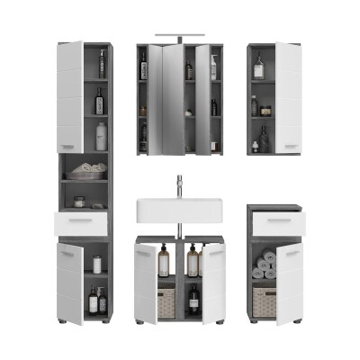 Breeze Badkombination inkl. Beleuchtung  B/H/T 164x191x34
