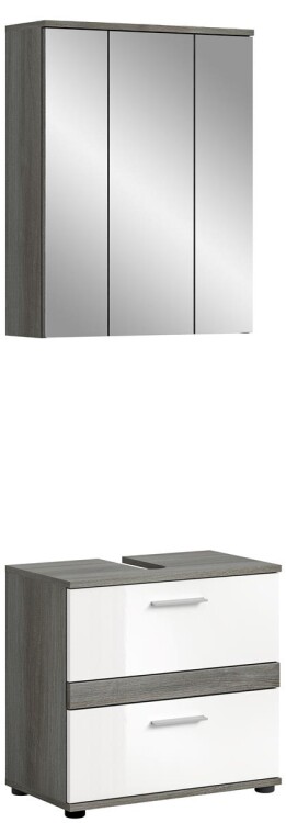 Breeze Badkombination  B/H/T 60x191x34 in Rauchsilber