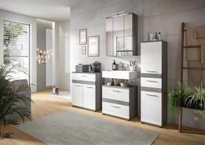Breeze Badkombination  B/H/T 60x191x34 in Rauchsilber