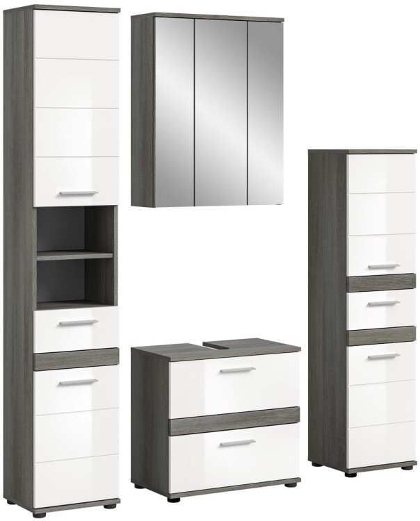 Breeze Badkombination  B/H/T 160x191x34 in Rauchsilber