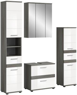 Breeze Badkombination  B/H/T 160x191x34 in Rauchsilber