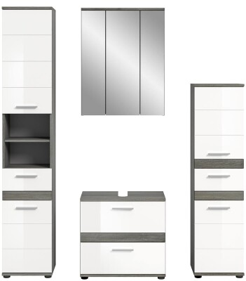 Breeze Badkombination  B/H/T 160x191x34 in Rauchsilber