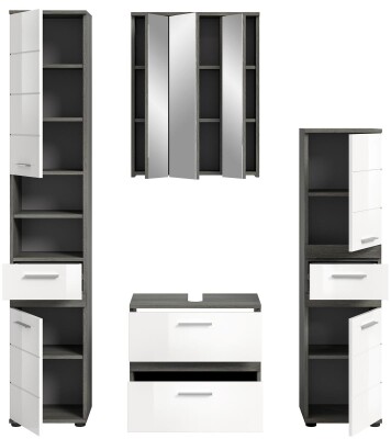 Breeze Badkombination  B/H/T 160x191x34 in Rauchsilber