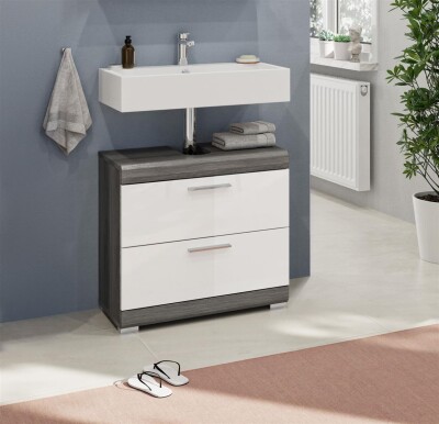 Vista Waschbeckenunterschrank  B/H/T 60x56x34 in Rauchsilber