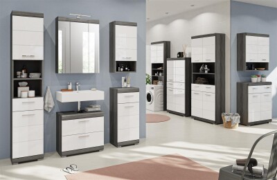 Vista Badmidischrank  B/H/T 74x141x31 in Rauchsilber