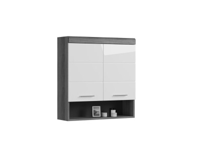 Vista Hängeschrank  B/H/T 74x79x24 in Rauchsilber und weiß