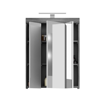 Vista Spiegelschrank inkl. Beleuchtung  B/H/T 60x79x18 in Rauchsilber