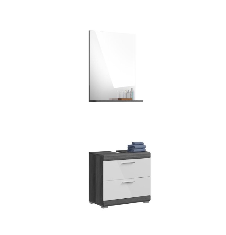 Vista Badkombination  B/H/T 60x191x34 in Rauchsilber