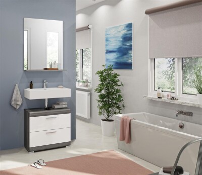 Vista Badkombination  B/H/T 60x191x34 in Rauchsilber