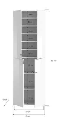 Vision X Hochschrank  B/H/T 61x193x34 in weiß