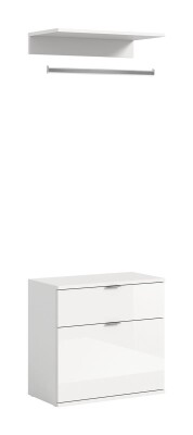 Vision X Kommode + Garderobenstange  B/H/T 61x62+3+14x34 in weiß