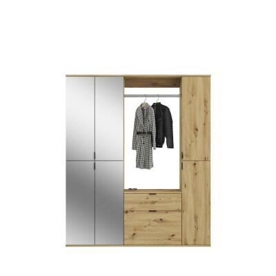 Vision X Garderobenkombination  B/H/T 152x193x34 in Artisan Eiche