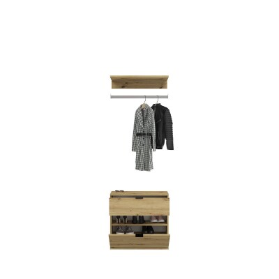 Vision X Garderobenkombination  B/H/T 152x193x34 in Artisan Eiche