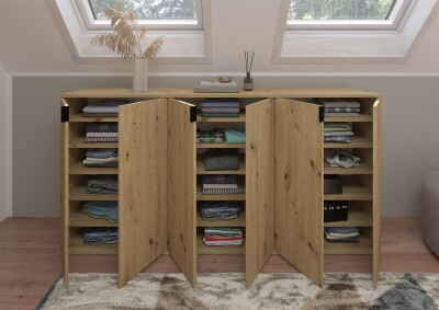 Vision X Garderobenkombination  B/H/T 183x99x34 in Artisan Eiche