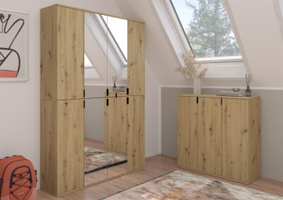 Vision X Garderobenkombination  B/H/T 152x99x34 in Artisan Eiche