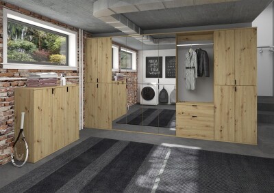 Vision X Garderobenkombination  B/H/T 152x99x34 in Artisan Eiche